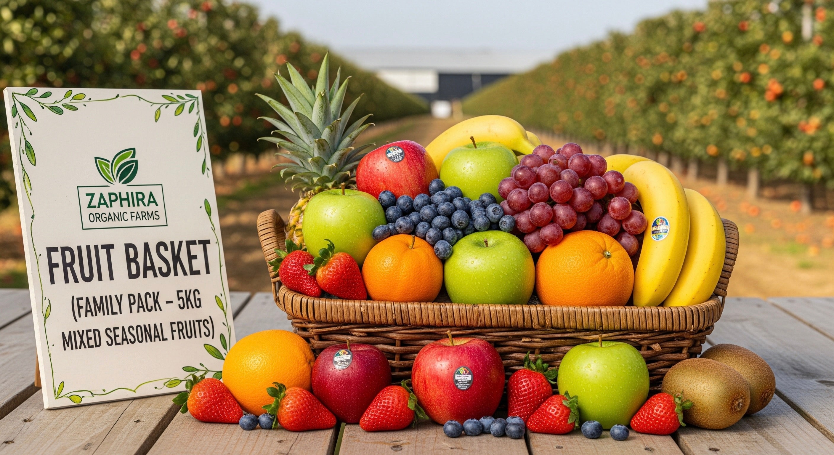 Zaphira Fruit Basket (Family Pack - 5kg Mixed Seasonal Fruits)