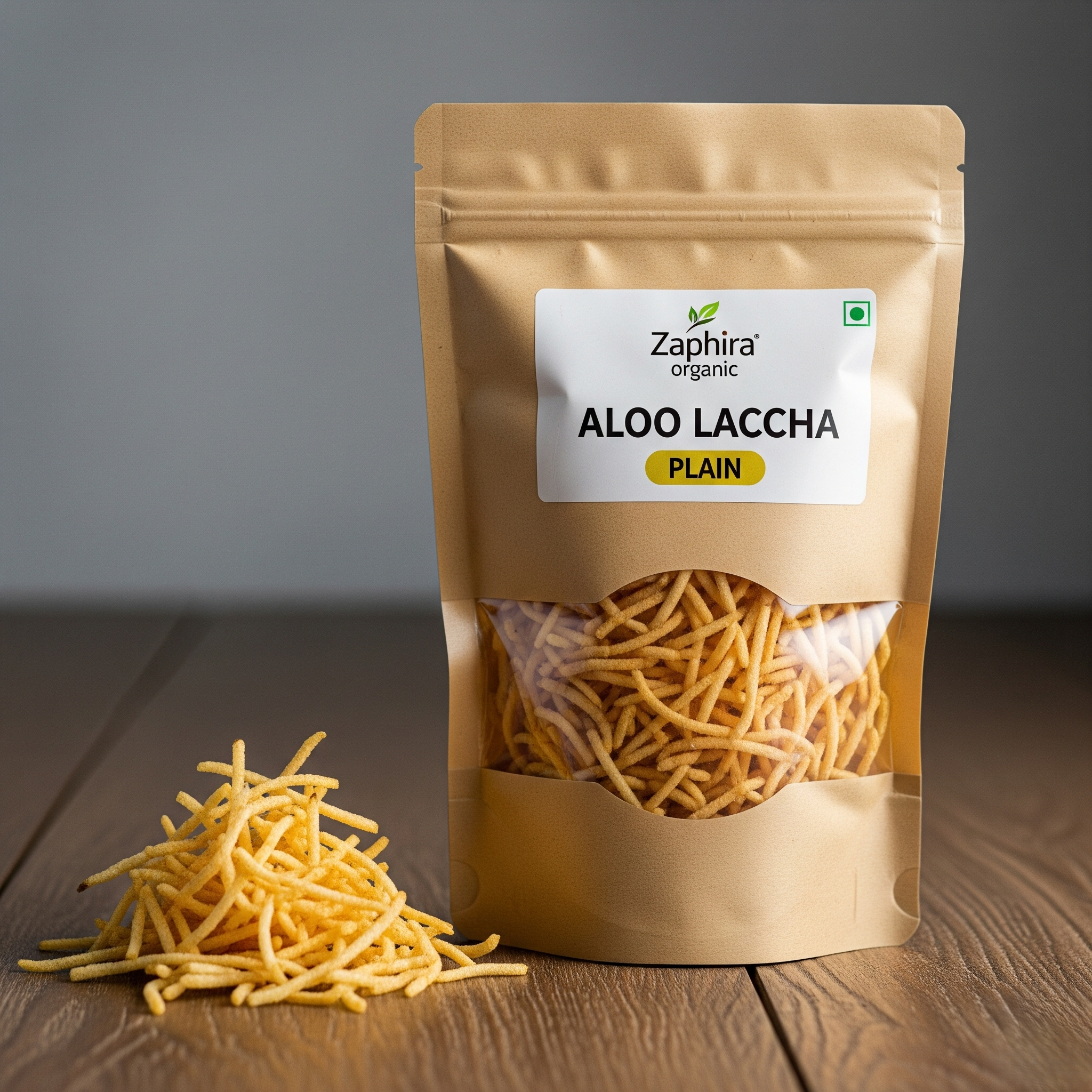 Aloo Laccha Plain 250g - Traditional Indian Namkeen from Zaphira