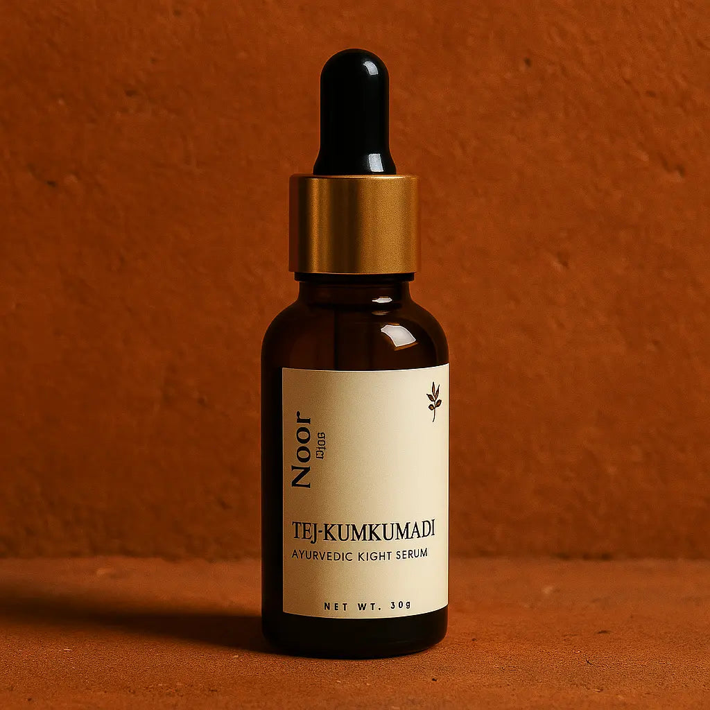 Tej-Kumkumadi Ayurvedic Night Seru | Handmade Ayurvedic Formula | Brightening, Hydrating, Anti-Aging | 30ml | For All Skin Types – Men & Women NoorbyShayan