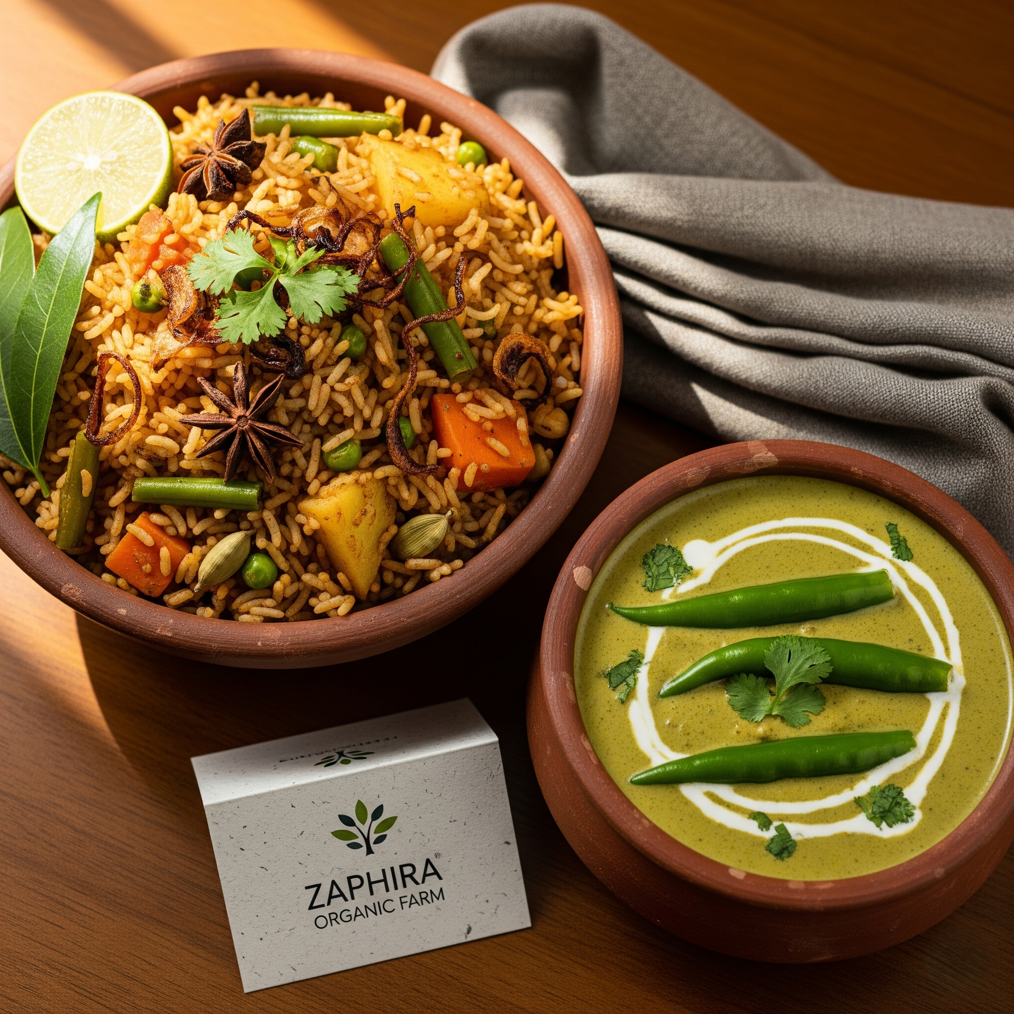Veg Biryani (brown rice) + Mirch ka Salan (mild) - Sunday Lunch