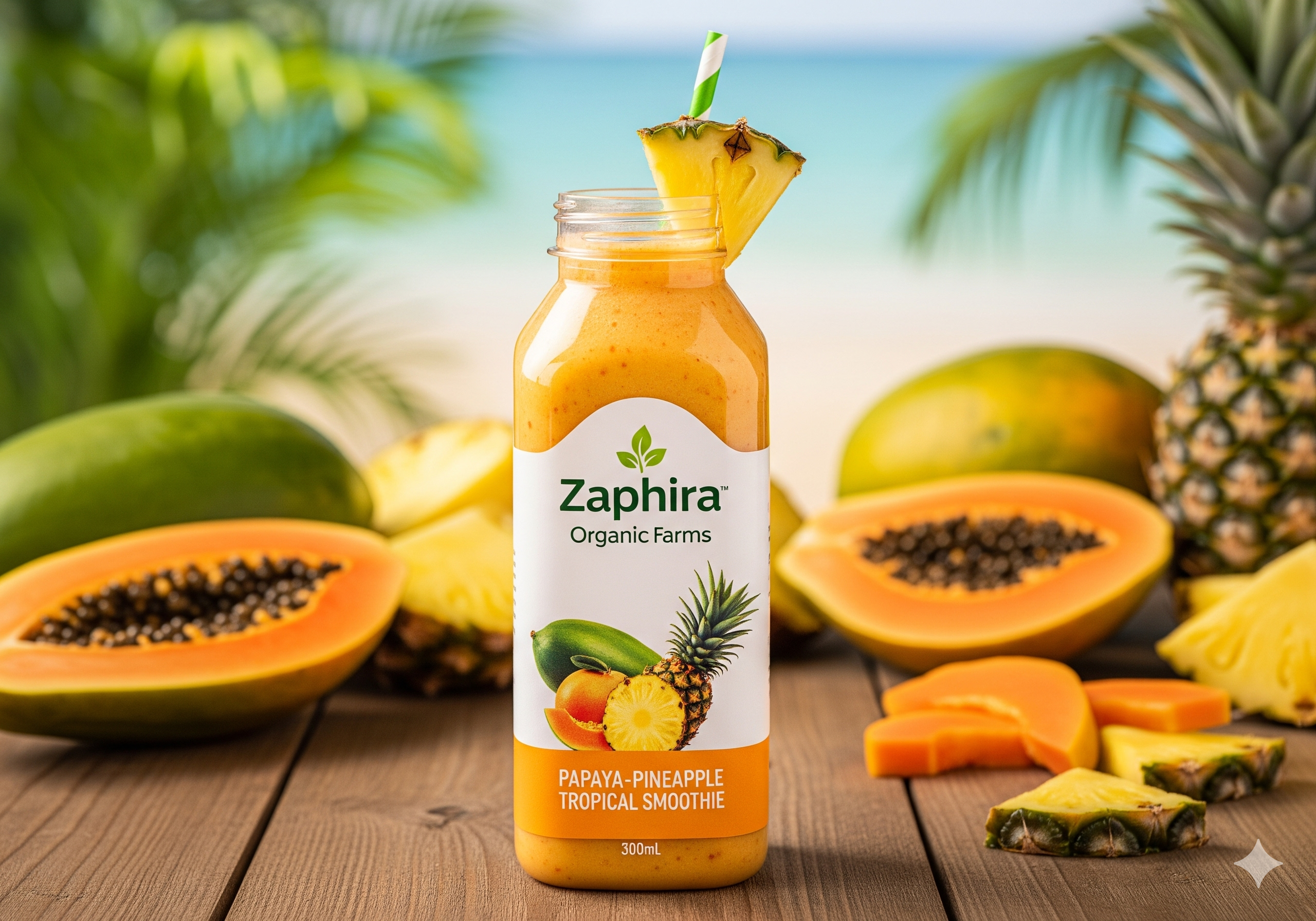 Papaya-Pineapple Tropical Smoothie