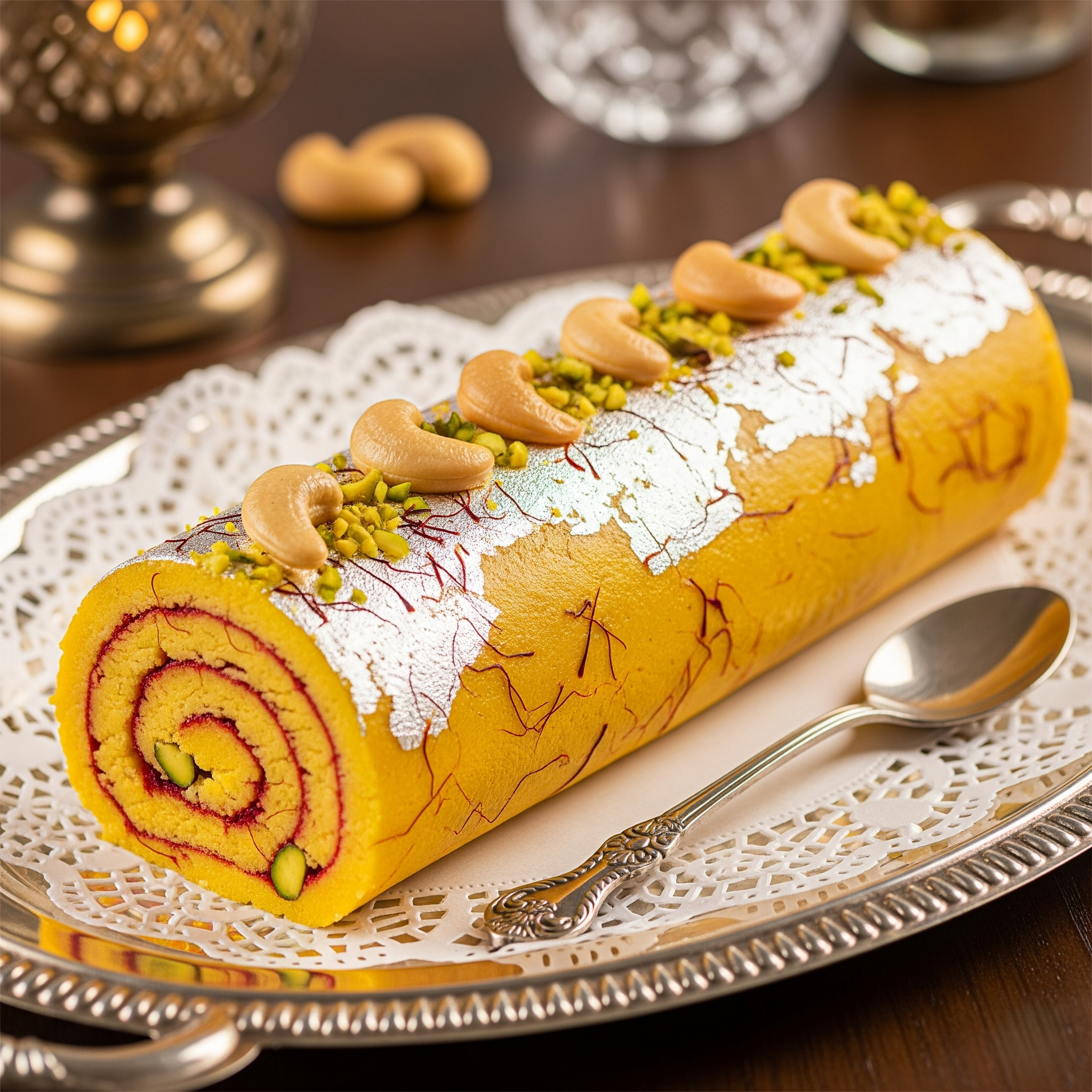 Saffron Kaju Roll (500g)