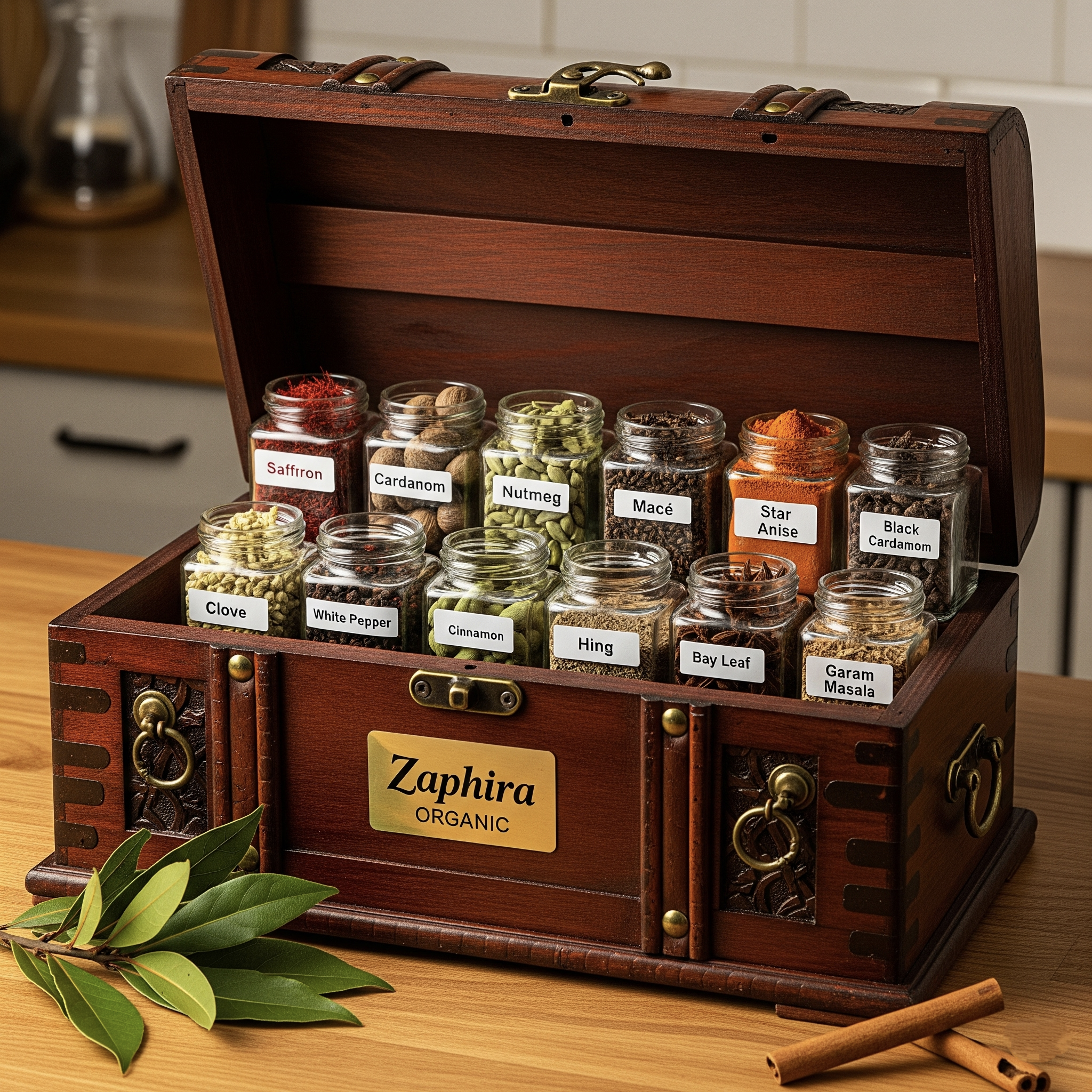 Luxury Spice Chest (12 glass jars)