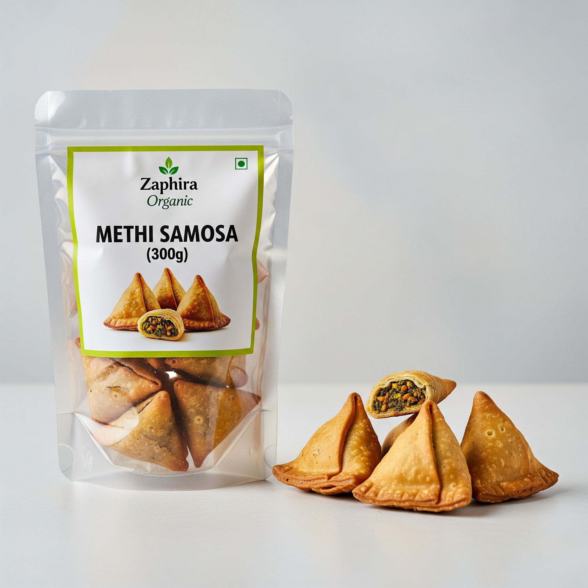 Methi Samosa 300G 300g - Traditional Indian Namkeen from Zaphira