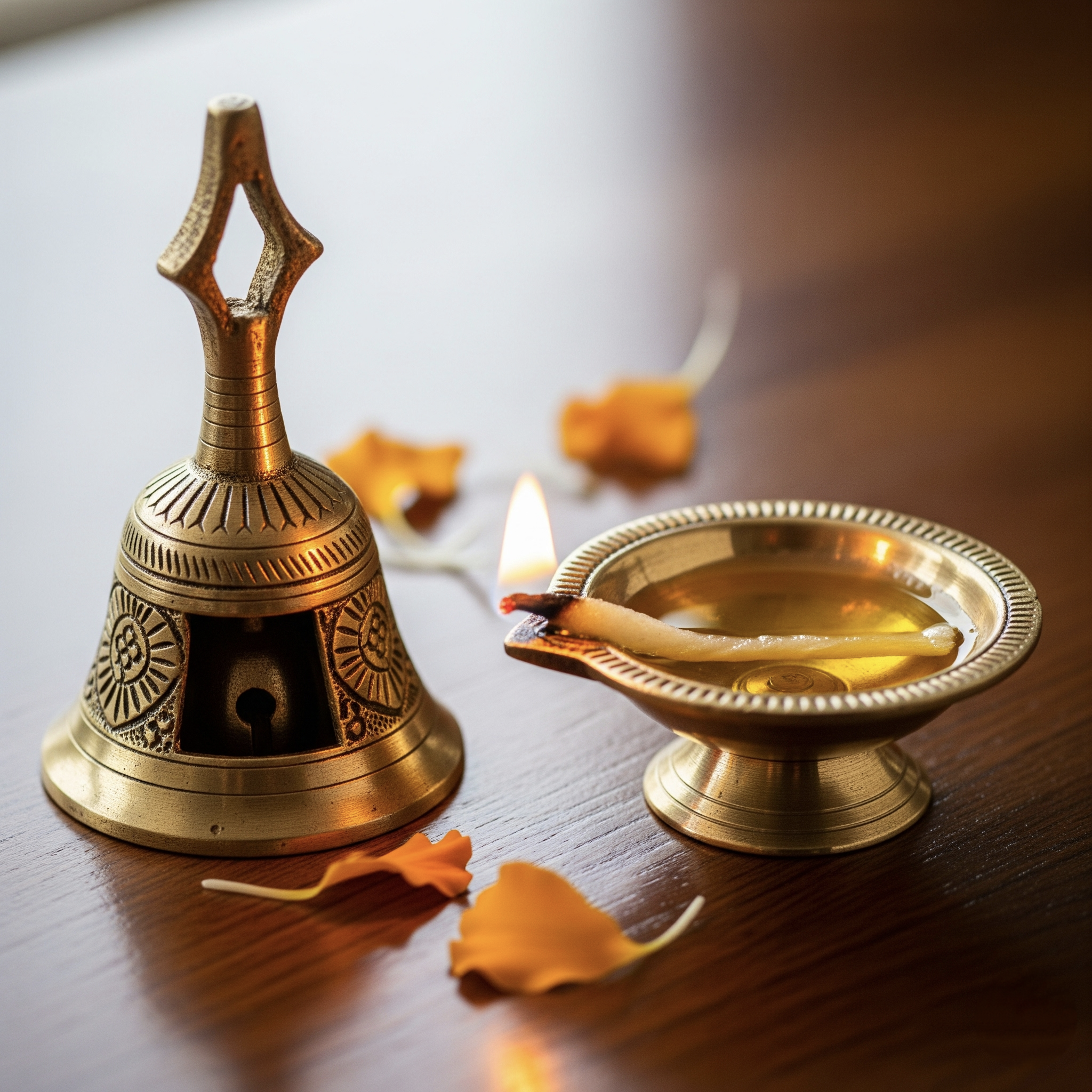 Mini Brass Puja Bell/Diya