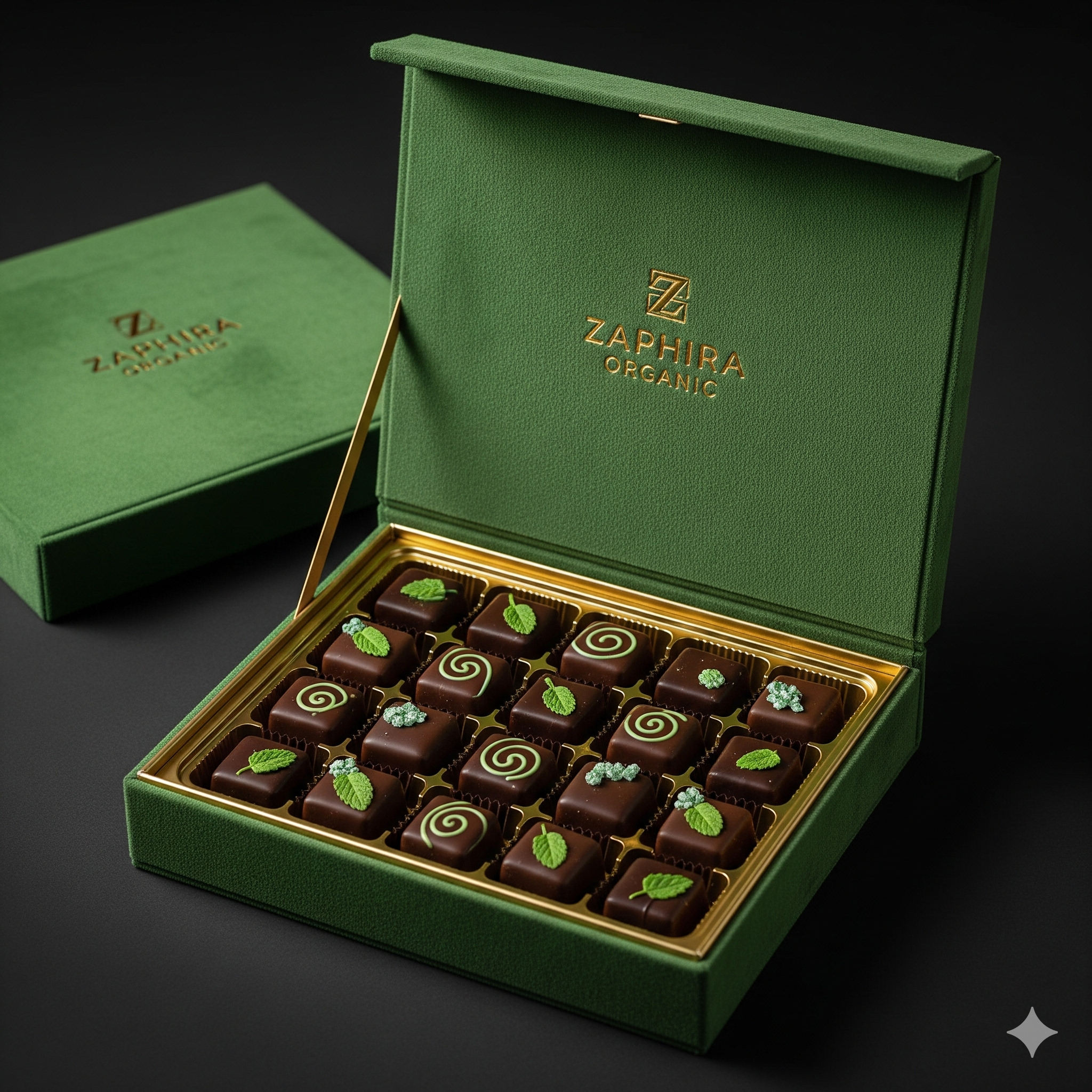 Mint Dark Chocolate Squares 250g Box