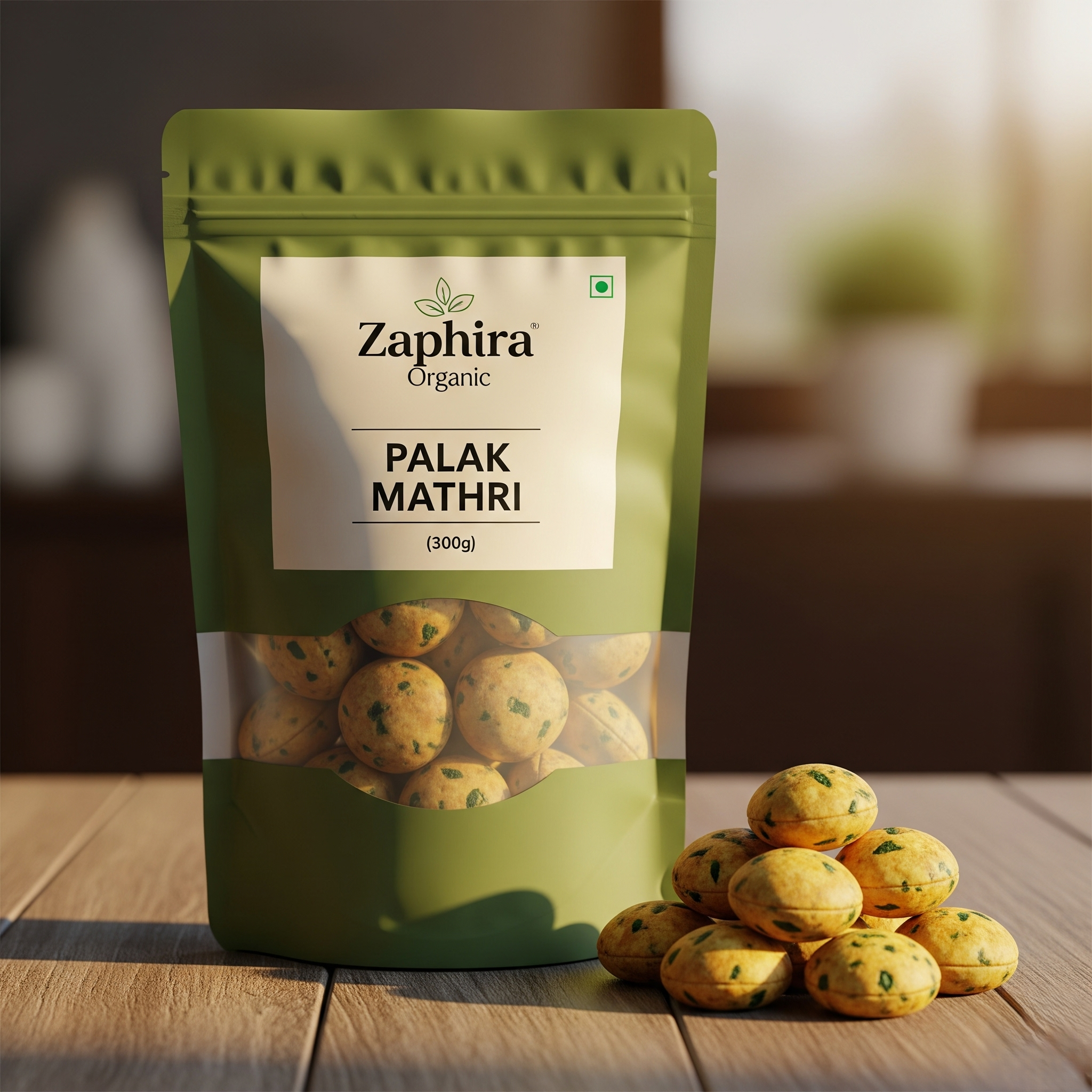 Palak Mathri 300G 300g - Traditional Indian Namkeen from Zaphira