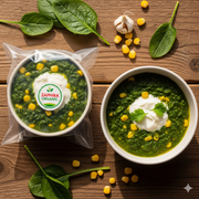 Palak-Corn Bowl + Garlic Curd - Wednesday Lunch