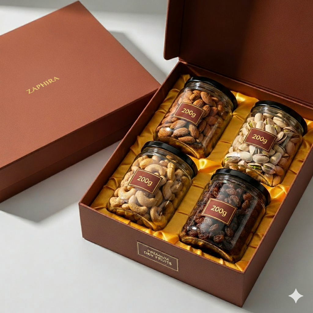 Premium Dry Fruit Box (4 Jars x 200g)