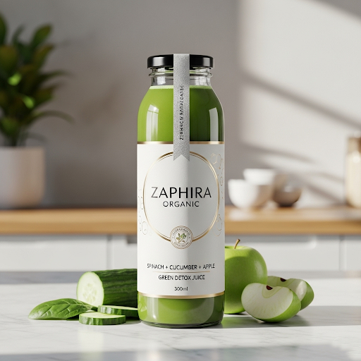 Detox Green Juice (Spinach + Cucumber + Apple + Lemon)