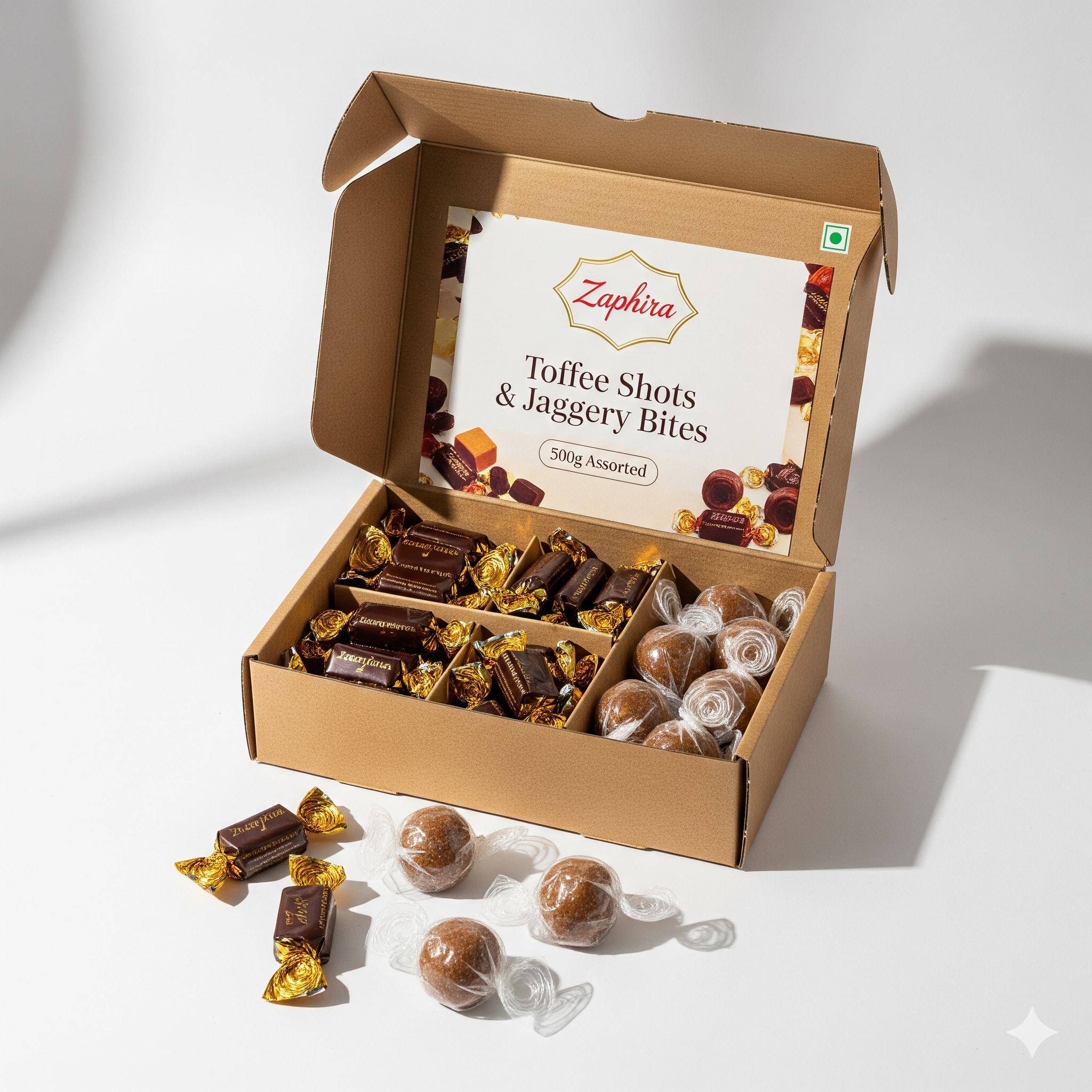 Zaphira Toffee Shots & Jaggery Bites Box