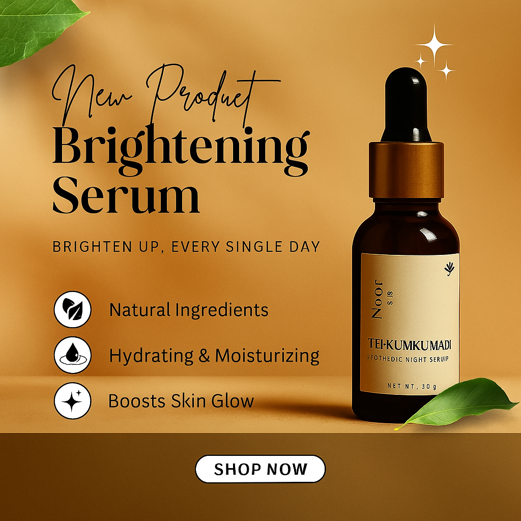 Tej-Kumkumadi Ayurvedic Night Serum | Handmade Ayurvedic Formula | Brightening, Hydrating, Anti-Aging | For All Skin Type | 30ml