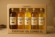 Everyday Oil Combo (5L) (5L) - Mustard 1L + Groundnut 1L +Sunflower 1L + Rice Bran 1L + Soybean 1L&nbsp;