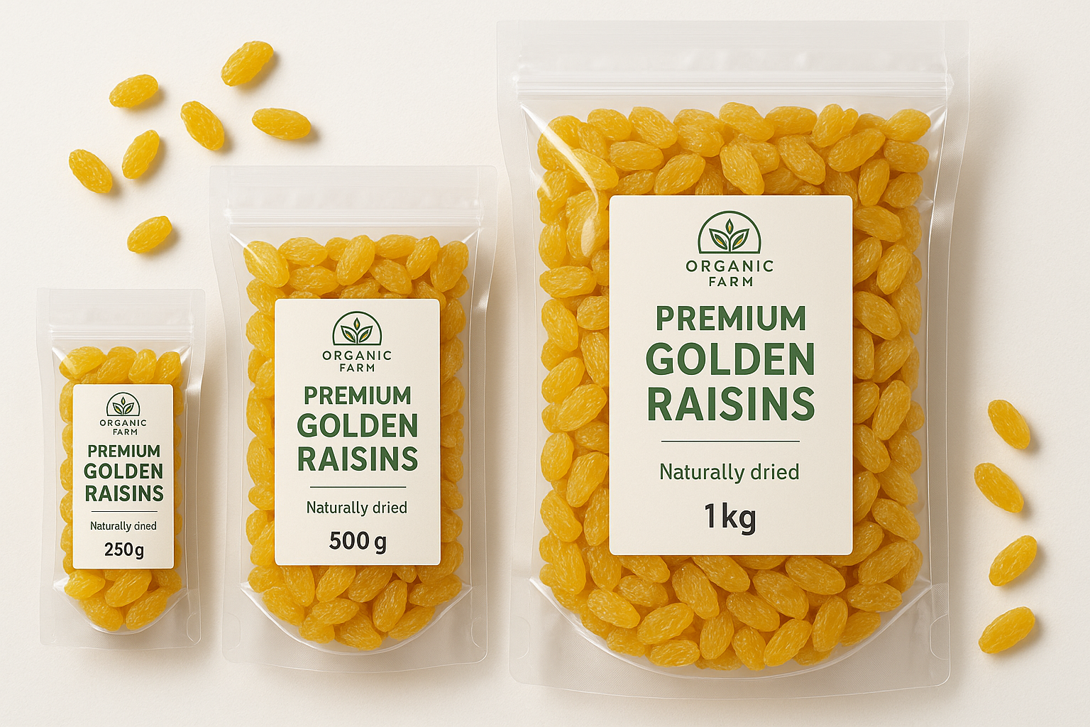 Golden Raisins weight of 250g 500g 1kg
