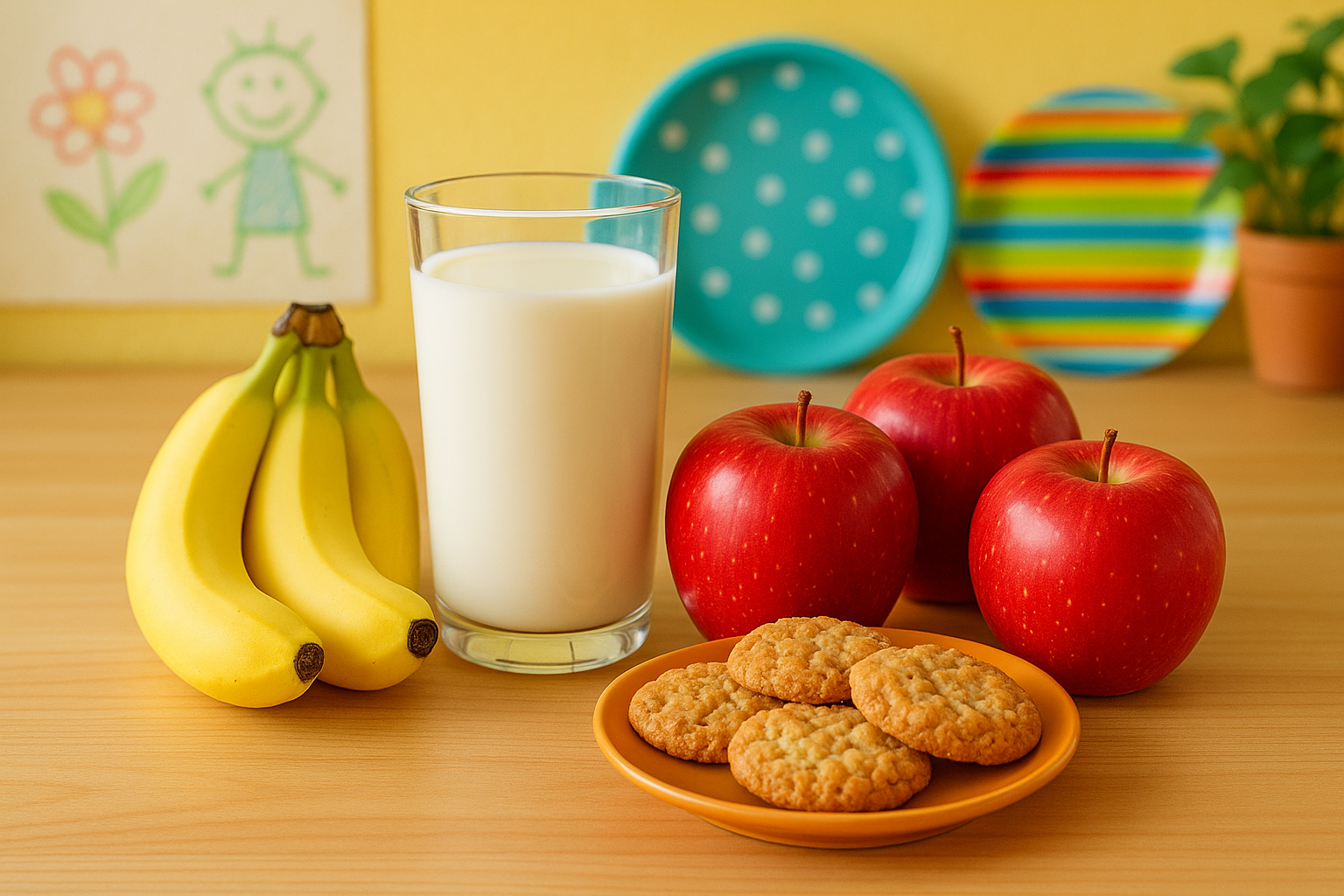 Milk, Banana, Apple, Homemade Cookies.

This specialized lifestyle subscription plan offers a kids' nutrition plan featuring milk, banana, apple, and homemade cookies. It provides balanced, wholesome options to support healthy growth and daily energy for children.